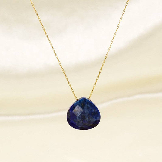 Dainty Gold Lapis Lazuli Necklace - Wisdom, Intuition, High Vibe, Inner Truth, Confidence