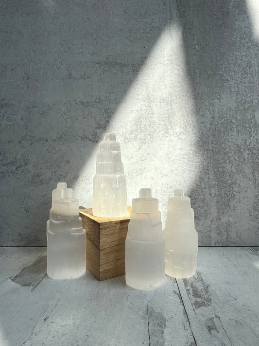 Selenite Iceberg Tower- Cleansing, Clearing, Peace, and Healing