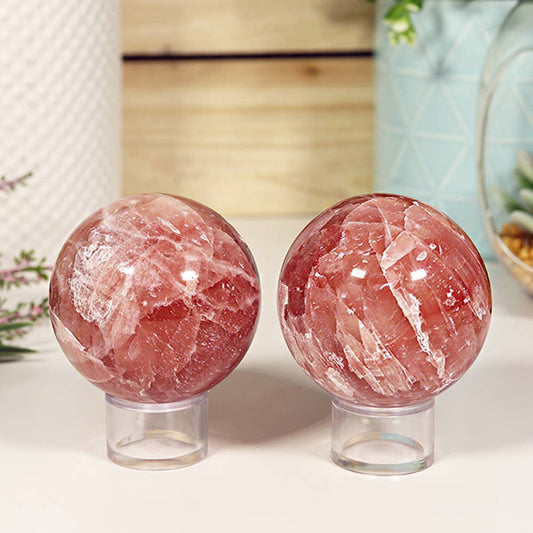 Rose Calcite Sphere- Emotional Healing, Self Love, Compassion, Soothing