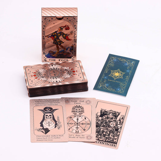 Rose Gold Moonlit Tarot Deck (78 Card Deck + Guidebook)