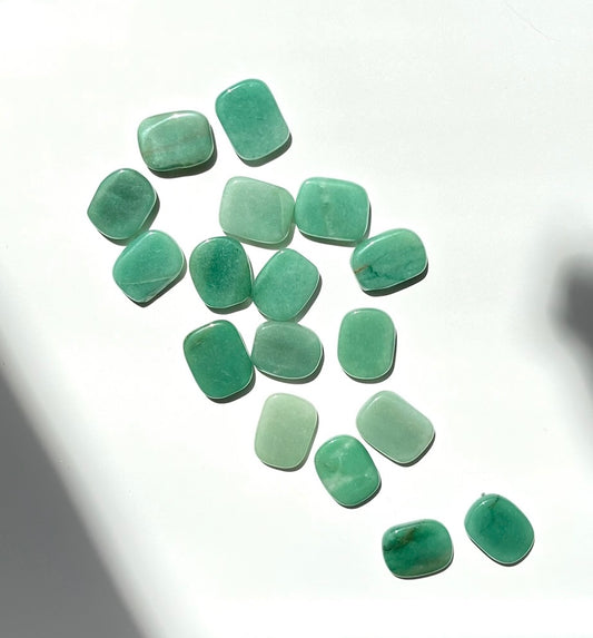 Mini Green Aventurine Flats- Confidence, Growth, Motivation, Abundance, Heart Chakra