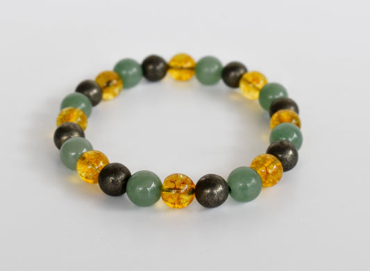Success + Prosperity Crystal Bracelet (Citrine, Pyrite + Green Aventurine)