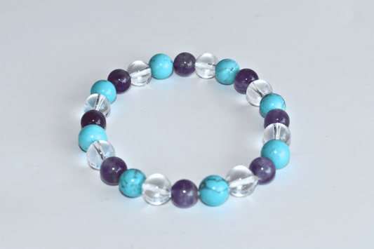 New Opportunities Crystal Bracelet (Amethyst, Turquoise, Howlite + Clear Quartz Mix)