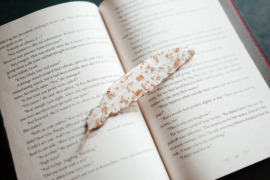 White Feather Resin Bookmark