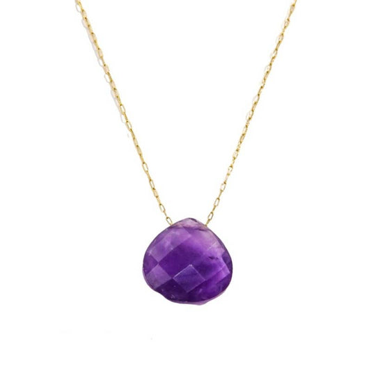 Dainty Gold Amethyst Necklace- Protection, Intuition, Calming