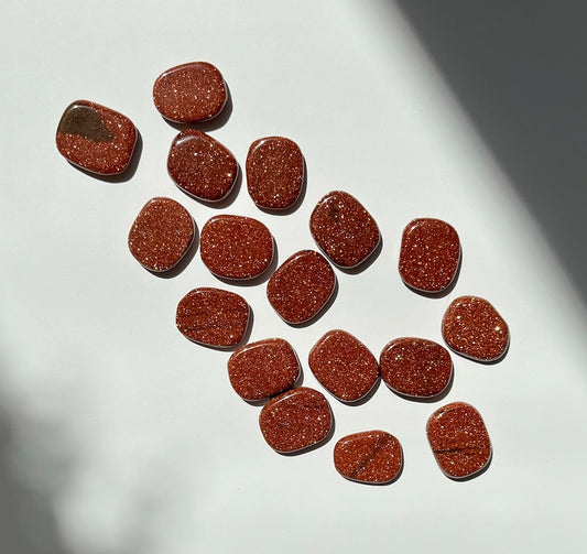 Mini Goldstone Flats-  Root Chakra, Empowerment, Sacral Chakra, Inspiration