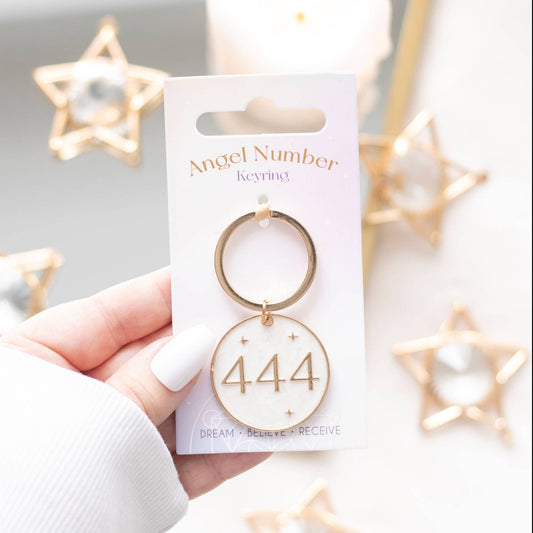 444 Angel Number Keychain