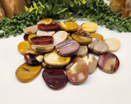 Mookaite Jasper Flat Palm Stones- Grounding, Nurturing, Energetic Protection, Immune Support