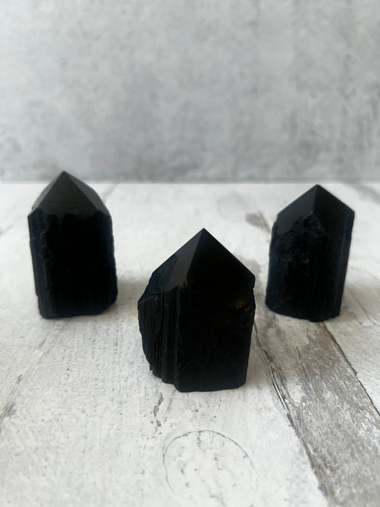 Black Tourmaline Raw Towers- Energetic Protection, Clearing + Grounding