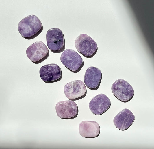 Mini Lepidolite Flats- Anxiety Reduction, Sleep, Calming, Emotional Healing, Purification