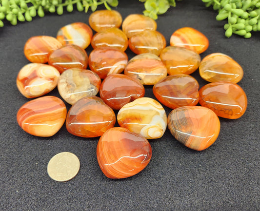 Fire Agate Hearts- Passion, Creativity, Joy, Protection, Love
