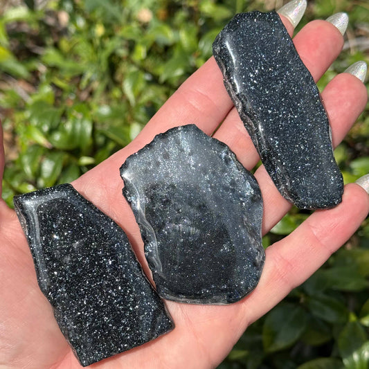 Small Specularite Slabs- Cosmic Connection, Emotional Resilience, Grounding, Manifesting Support