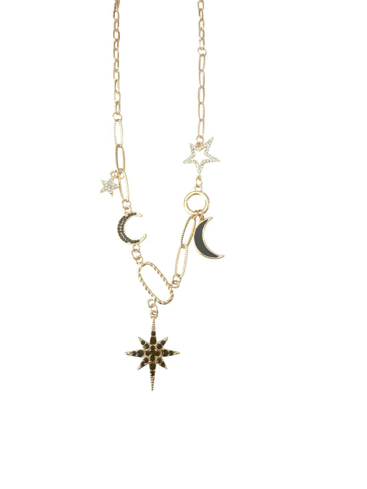 Celestial Gold Multi Charm Necklace