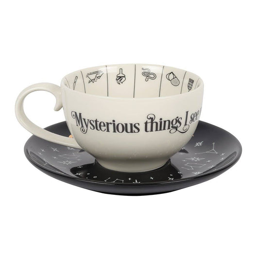 Fortune Telling Ceramic Teacup with Saucer