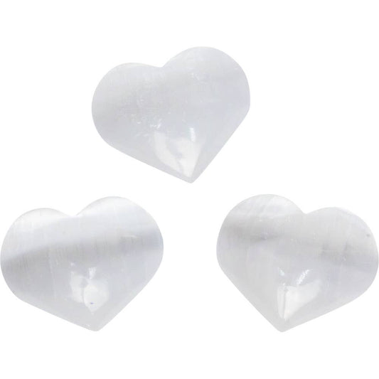 Mini Selenite Hearts- Cleansing + Clearing