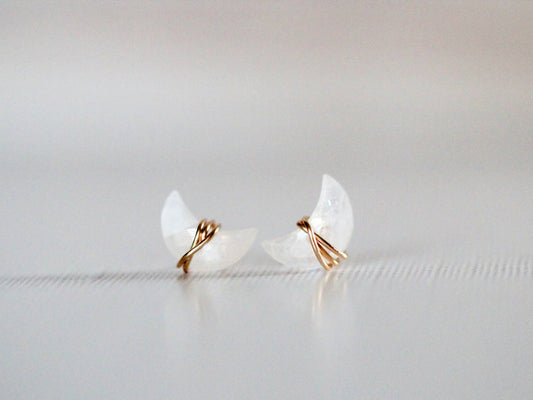 Moonstone Moonbeam Studs- Divine Feminine, Inner Growth, Strength, Intuition, Inspiration, Good Luck