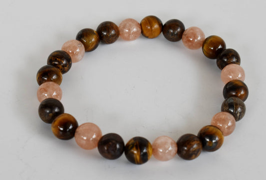 Leadership Support Crystal Bracelet (Bronzite, Sunstone + Tiger's Eye Mix)