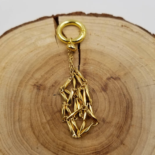 Interchangeable Macramé Cage Keychain (Gold + Silver)