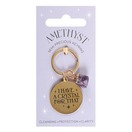'I Have a Crystal for That' Amethyst Crystal Keychain