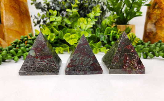 Dragon's Bloodstone Pyramids- Protection, Inner Strength, Focus, Resilience, Creativity, Love