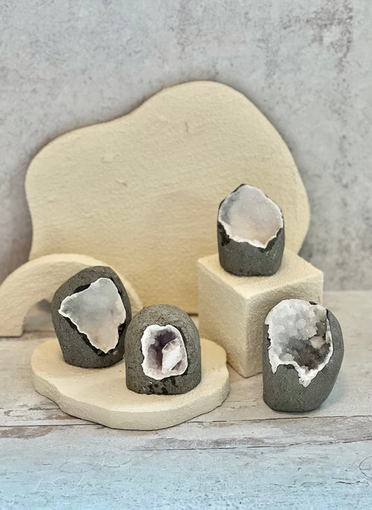 White Chalcedony Geodes- Inner Peace, Angelic Connection, Balance, Clarity