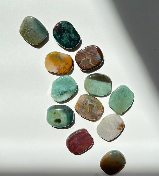Mini Ocean Jasper Flats- Positivity, Anti-Anxiety, Fertility, Inner Power