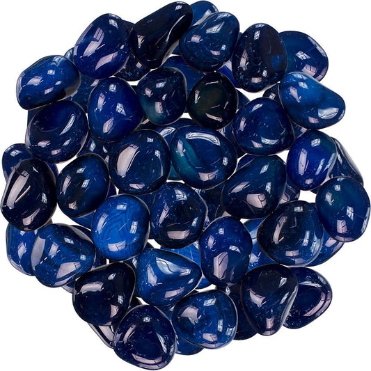 Blue Onyx Tumbled Pocket Stones- Inner Peace, Grounding, Emotional Support, Resilience