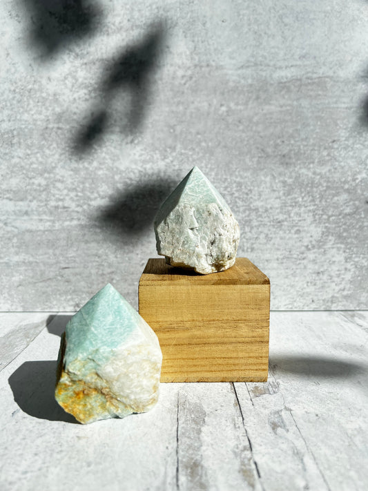 Amazonite Polished Tops- Peace, Truth, Harmony + Communication