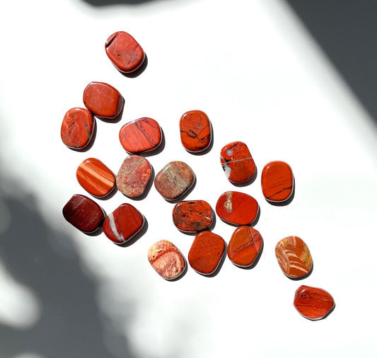 Mini Red Jasper Flats- Root Chakra Strengthening, Balancing, Courage, Grounding, Passion