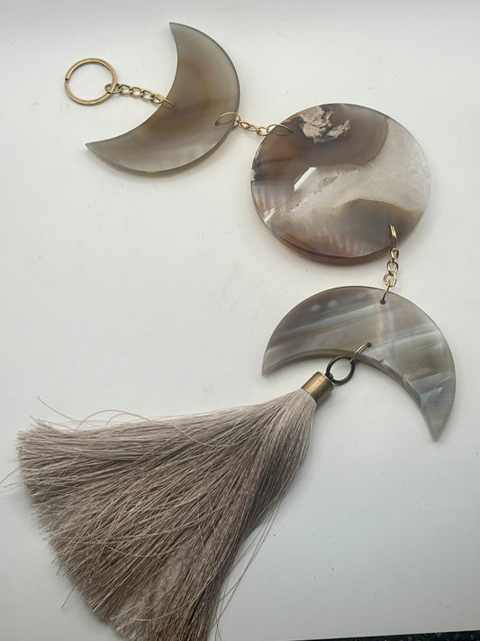 Agate Moon Wall Hanger- Grounding, Stabilizing Energy, Cleansing