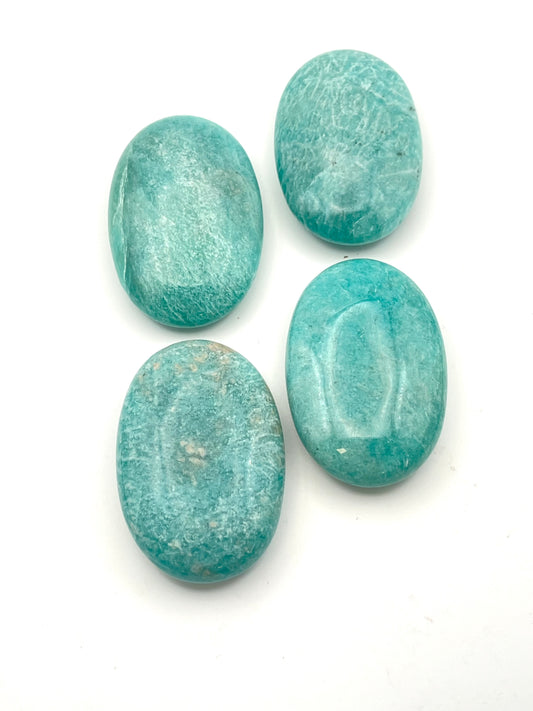 Amazonite Palm Stone- Truth, Courage, Anxiety Relief, Empowering Self-Expression