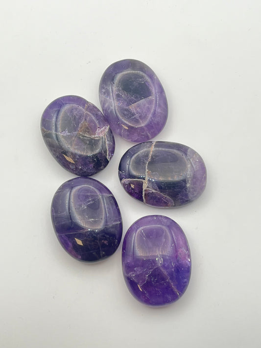 Amethyst Mini Palm Stones- Serenity, Peace, Intuition, Protection