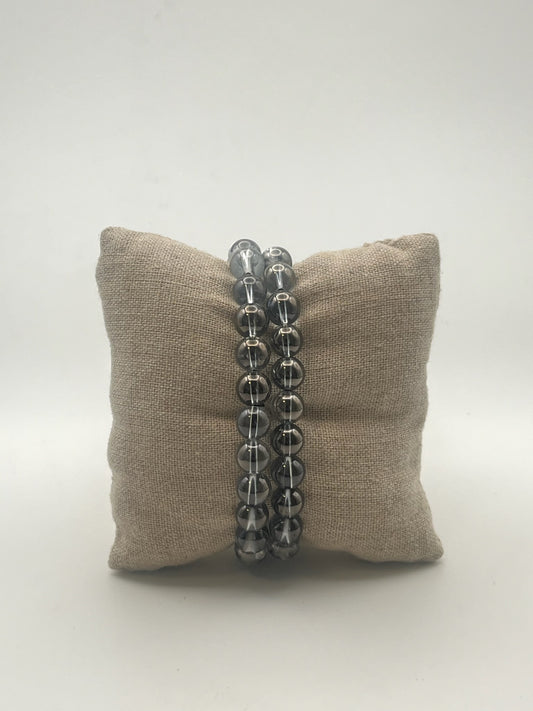 Angel Aura Smoky Quartz Crystal Bracelets- Uplifting, Anxiety Relief, Energetic Protection, Emotional Support