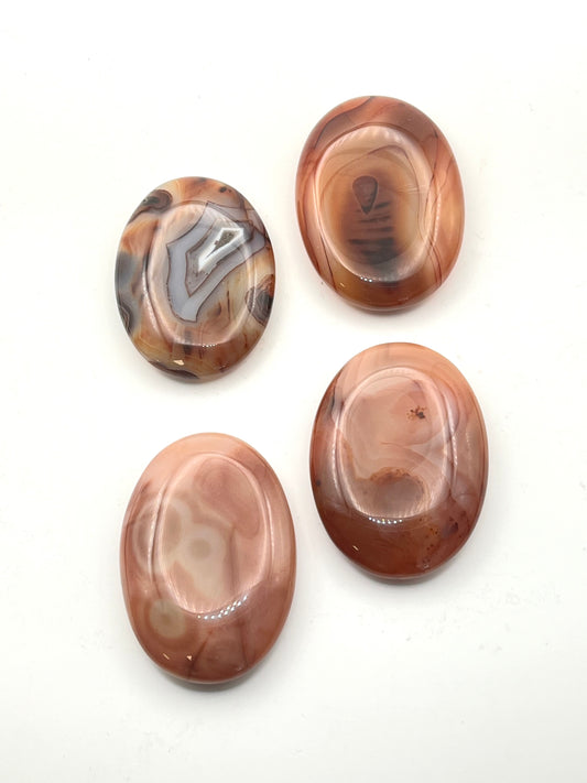 Banded Carnelian Palm Stones- Passion, Creativity, Confidence, Sacral Chakra, Light a Fire