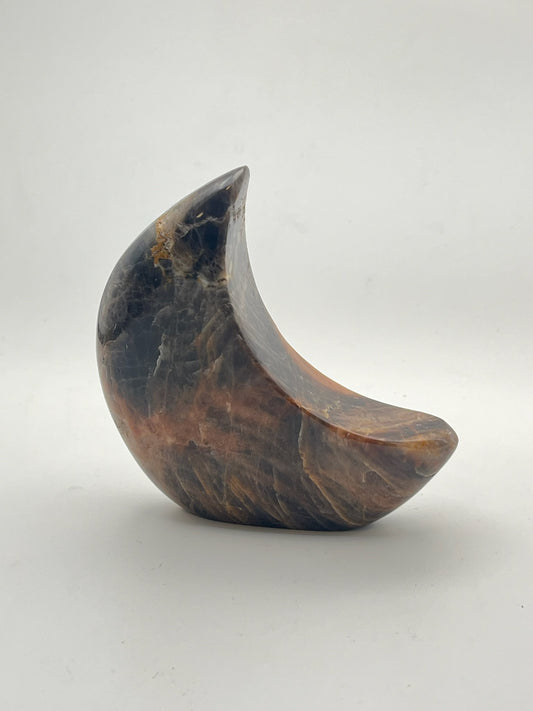 Black Moonstone Standing Moon- Good Luck, Manifesting, Good Fortune, Inner Growth, Intuition