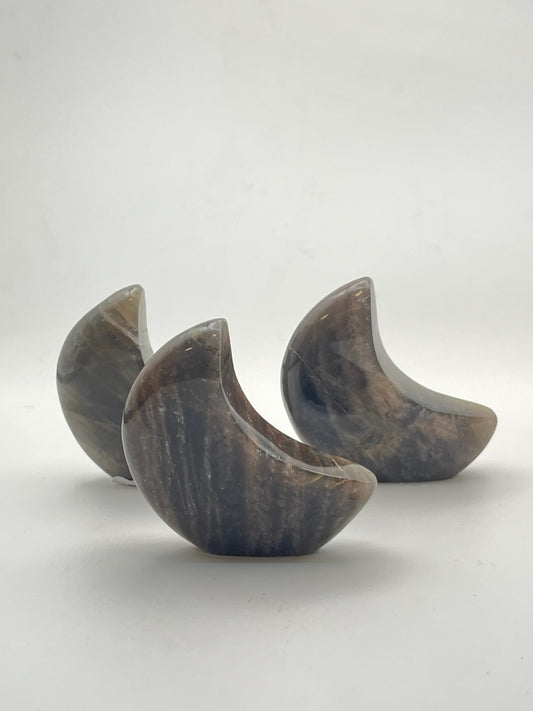 Black Moonstone Standing Moon- Good Luck, Manifesting, Good Fortune, Inner Growth, Intuition