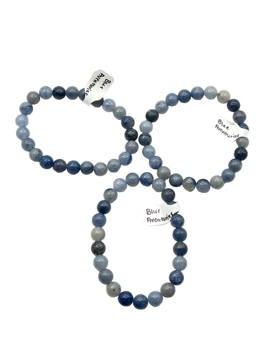 Blue Aventurine Crystal Healing Bracelet- Abundance, Leadership, Compassion