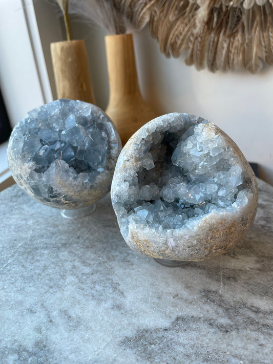 Celestite Sphere-  Higher Consciousness, Angel Connection, Third Eye, Intuition, Good Memory, Dream Work