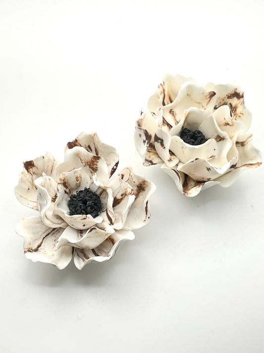 Ceramic Floral Peony Incense Holder