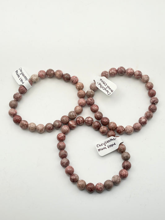Chrysanthemum Stone Crystal Bracelet- New Beginnings, Optimism, Divine Trust