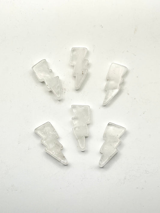 Clear Quartz Lightning Bolt Carvings- Amplifies Energy, Raises Vibration, Manifesting, Mental Clarity