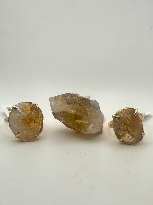 Crystal Manifestation Holder (Citrine + Clear Quartz)
