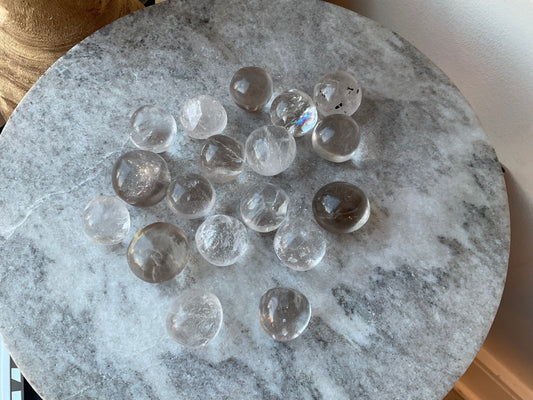 Clear/Smoky Quartz Mini Spheres