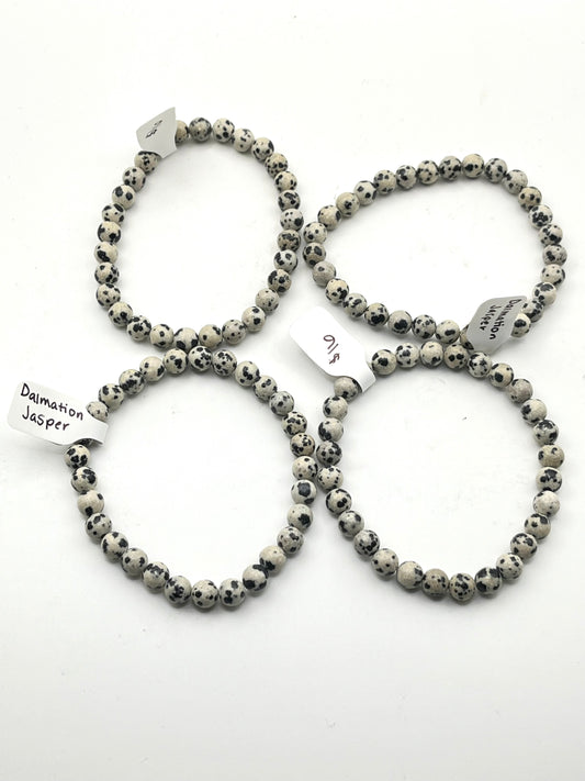 Dalmation Jasper Crystal Bracelet-  Grounding, Balance, Truth, Inner Child Healing
