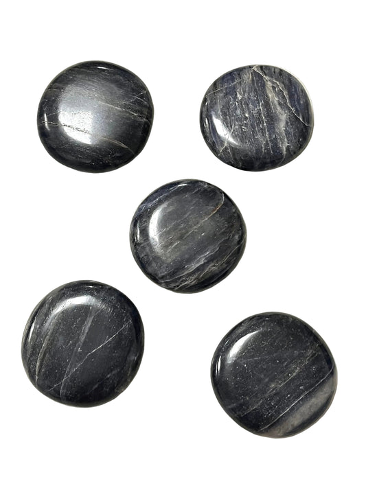 Dark Blue Aventurine Palm Stones- Abundance, Leadership, Compassion, Communication