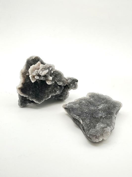 Druzy Grey + Black Chalcedony Free Forms- Energetic Protection, Inner Transformation, Emotional Balance