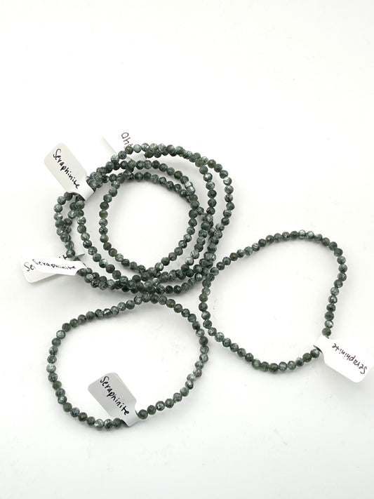 Faceted Seraphinite Bracelet- Angelic Connection, Heart Healing, Physical Health Healing