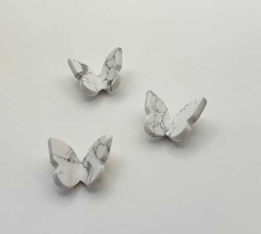 Mini 3D Howlite Butterfly Carving- Sleep Support, Intuition, Stress Relief