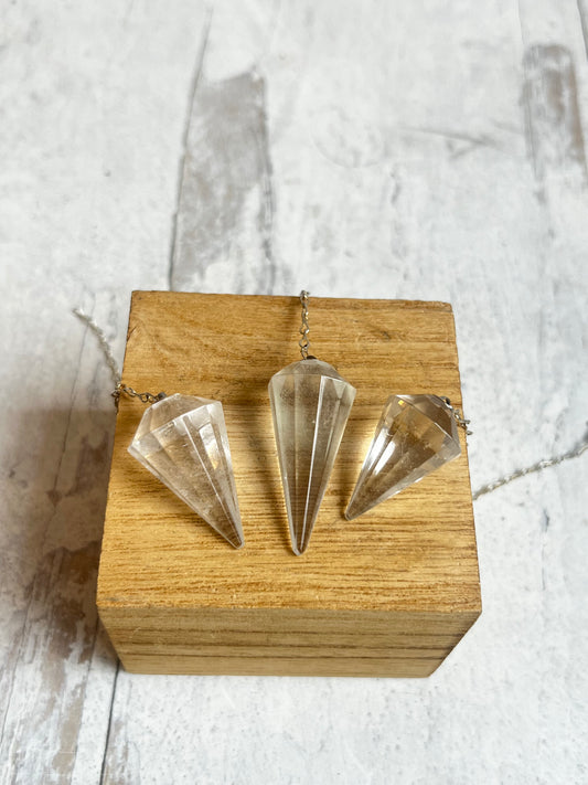 Clear Quartz Pendulums- Amplifies Intention+ Raises Vibration