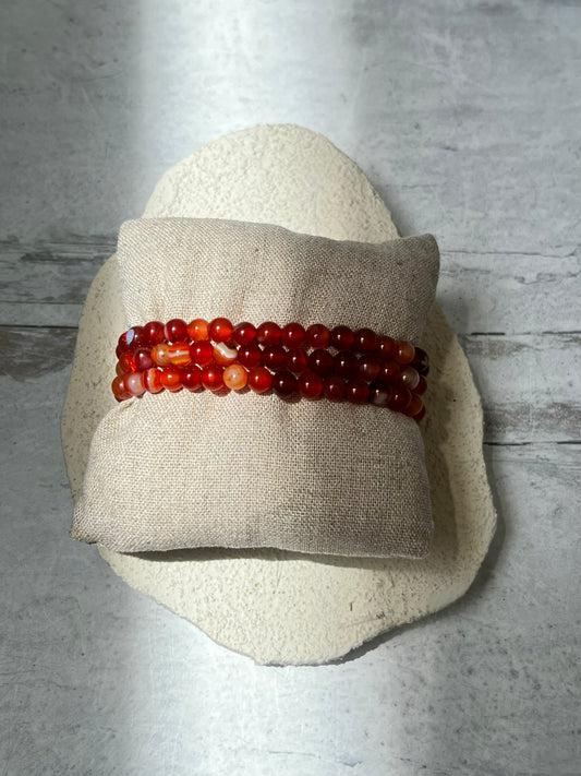 Banded Carnelian Crystal Bracelet- Passion, Creativity, Confidence, Sacral Chakra